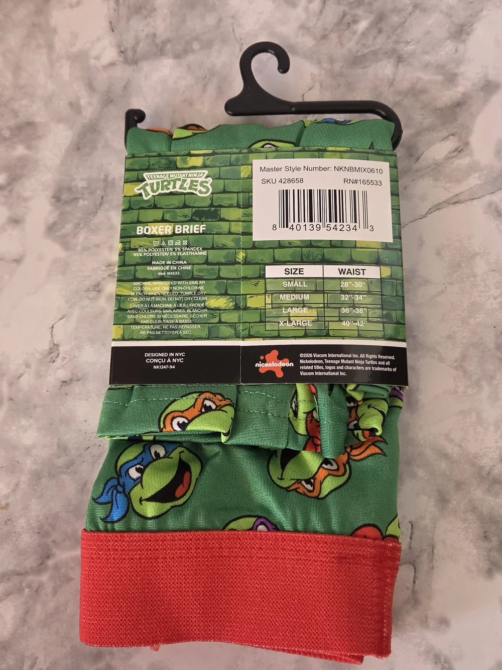 Teenage Mutant Ninja Turtles Green & Red Men’s Boxer Briefs - Large